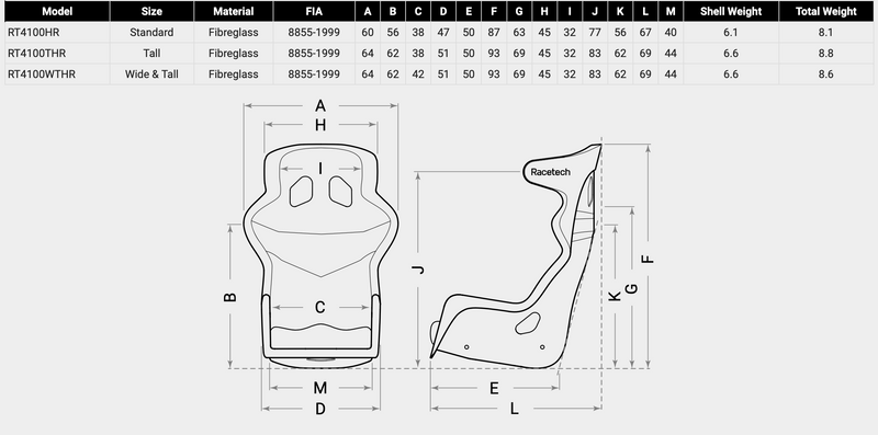 RT4100HR Racing Seat